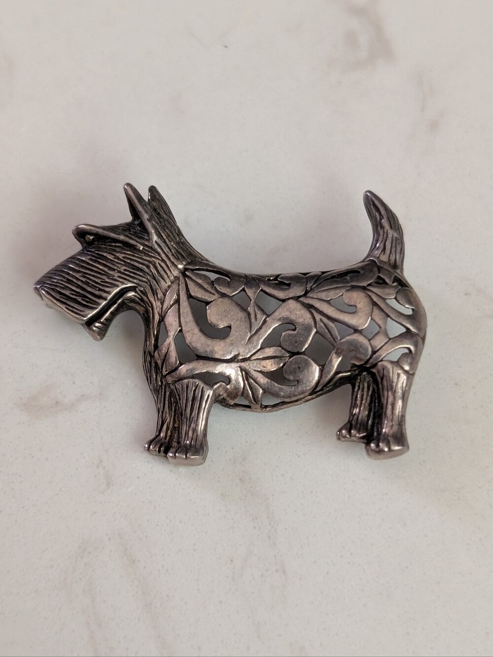 Jezlaine Sterling Silver Pin Scottie Dog 925 Brooch